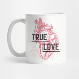 TRUE LOVE Red Heart Valentine's Day Occasion Mug